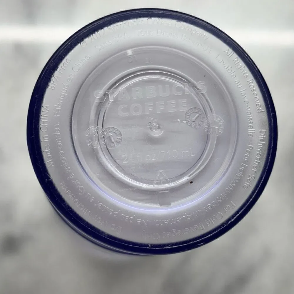 Vintage 2012 Starbucks Dome Shaped Frosted Snow Hombre Chrome Lid Tumbler 24oz